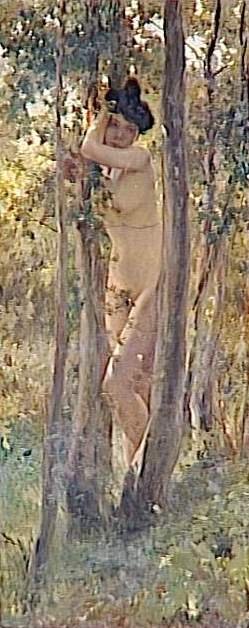  Jeune femme nue dans un sous-boisn av Julius Leblanc Stewart
