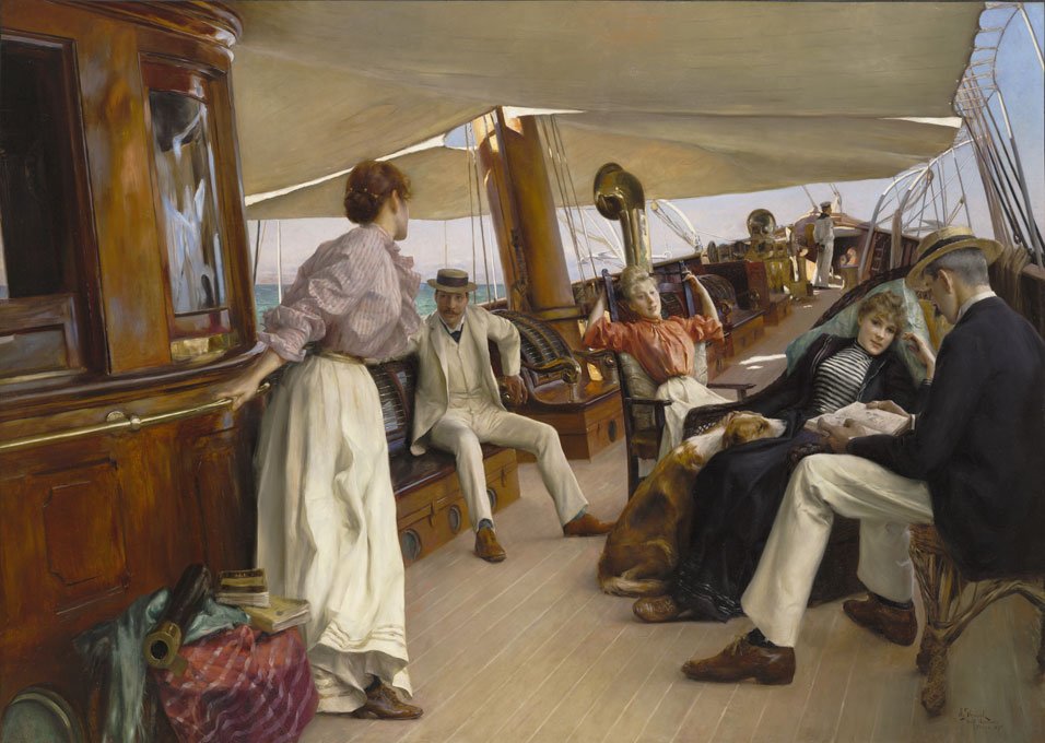 On the Yacht Namouna, Venice   av Julius Leblanc Stewart