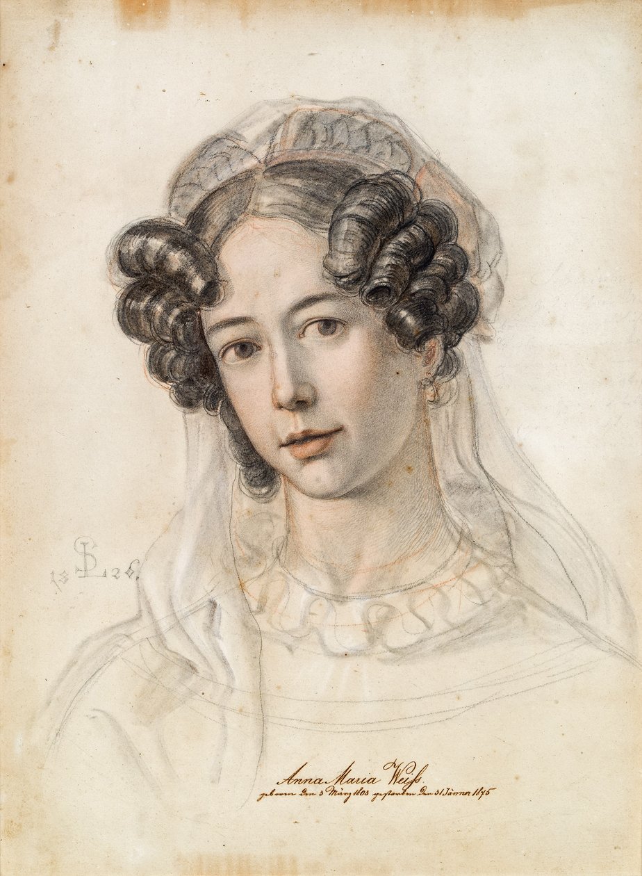 Porträtt av Anna Maria Weiss av Julius Schnorr von Carolsfeld