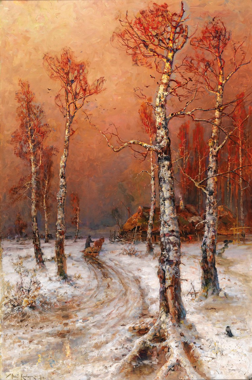Winterstimmung mit Saatkrähen av Julius Sergius von Klever