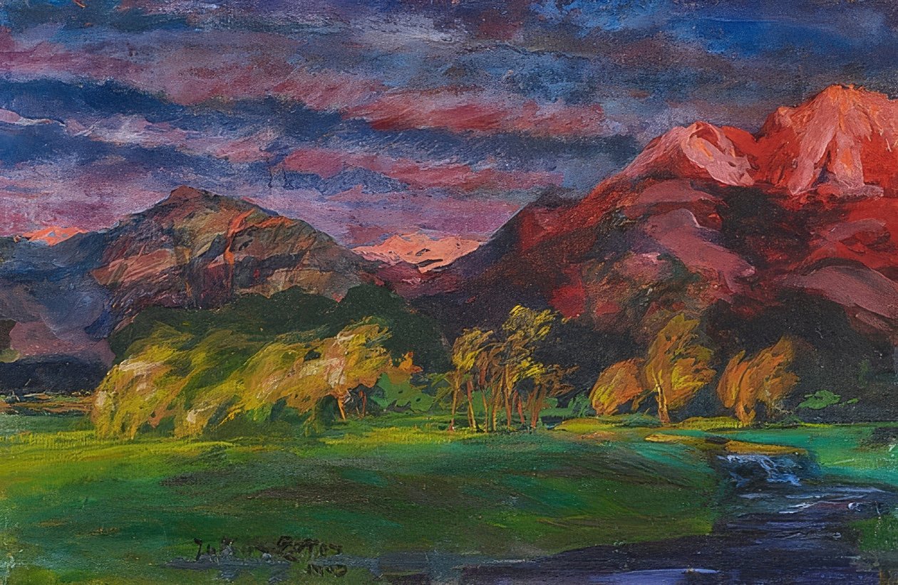 Foten i solnedgången. 1903 (?) av Julius Exter