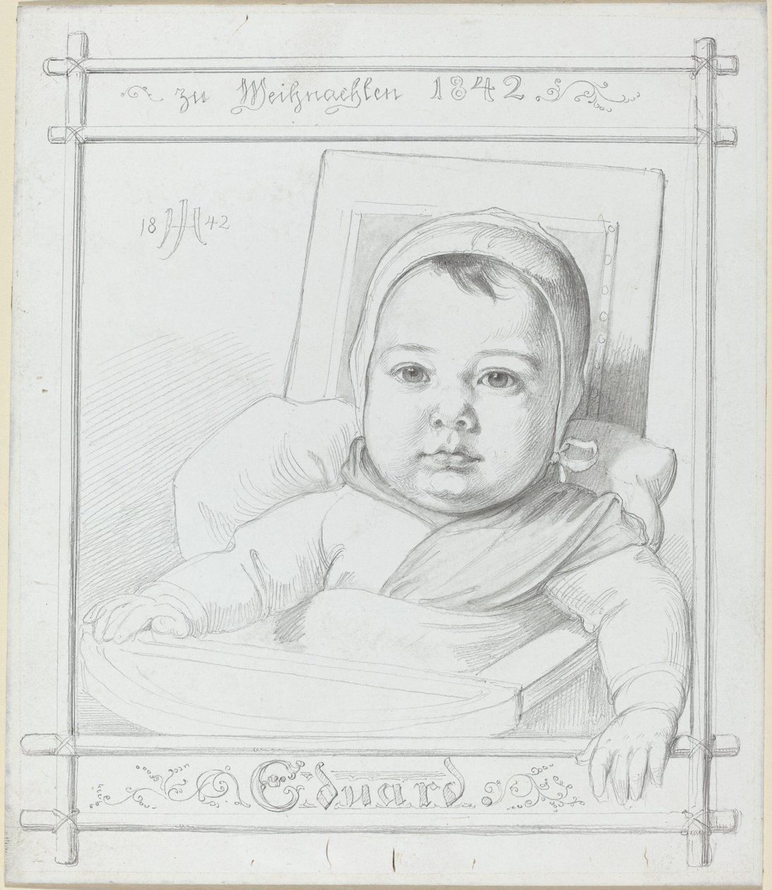 Eduard, konstnärens spädbarn av Julius Hubner