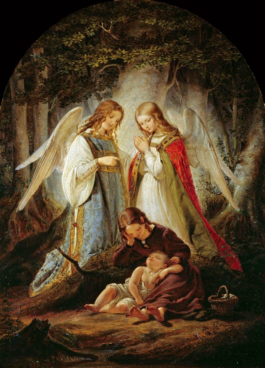 Skyddsänglarna, 1836. av Julius Huebner