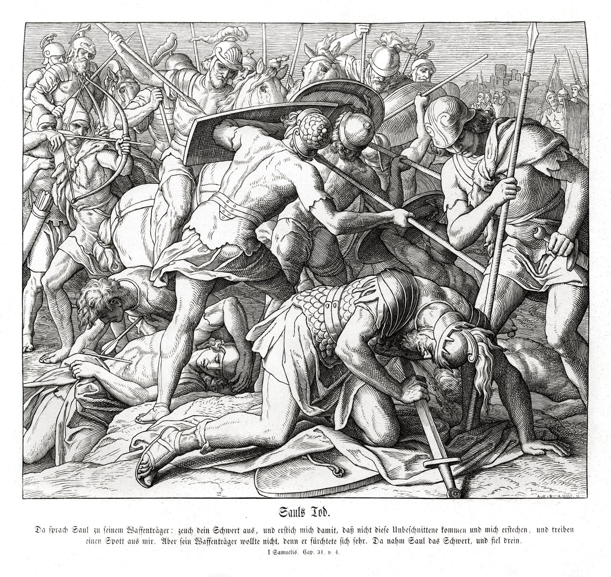 Sauls död av Julius Schnorr von Carolsfeld