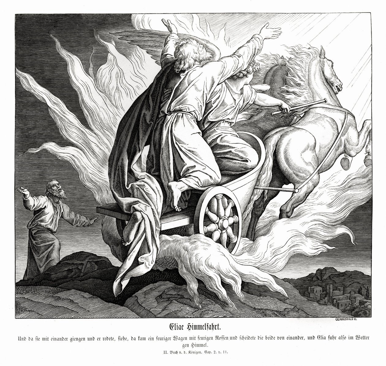 Elias himmelsfärd, 2 Kungl av Julius Schnorr von Carolsfeld