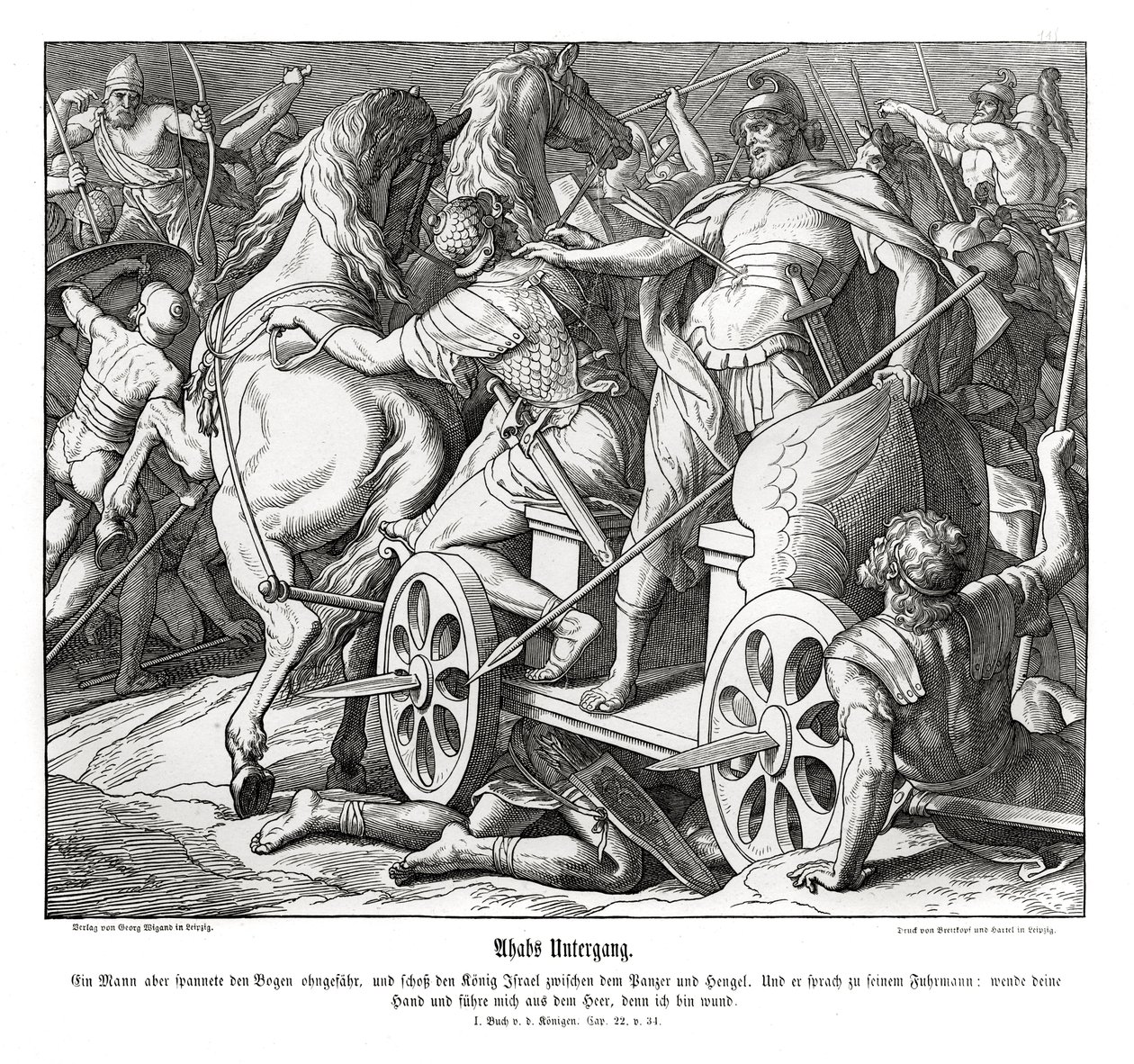 Ahabs fall av Julius Schnorr von Carolsfeld