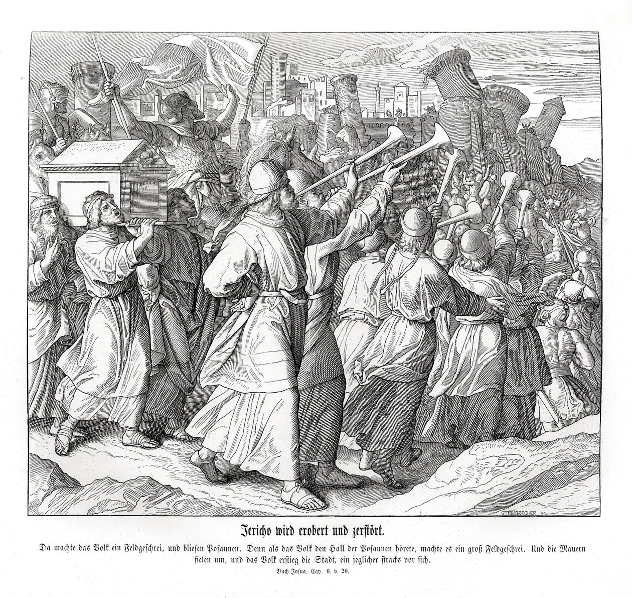 Jerichos fall, Joshua av Julius Schnorr von Carolsfeld