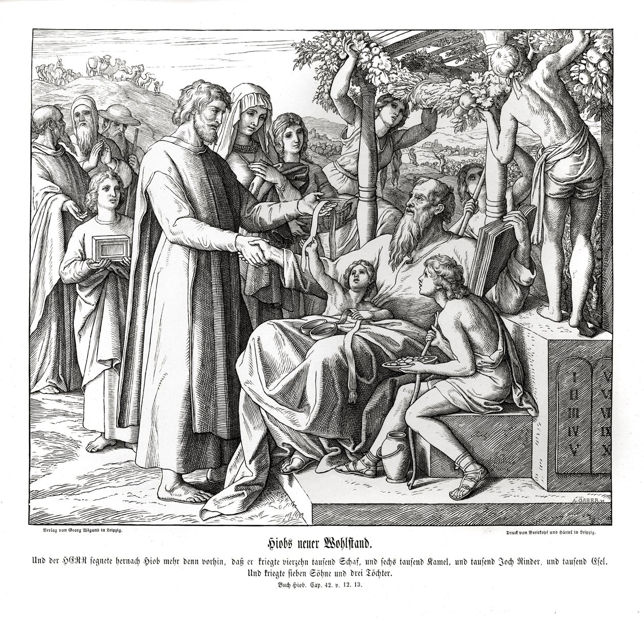 Job belönas, Job av Julius Schnorr von Carolsfeld