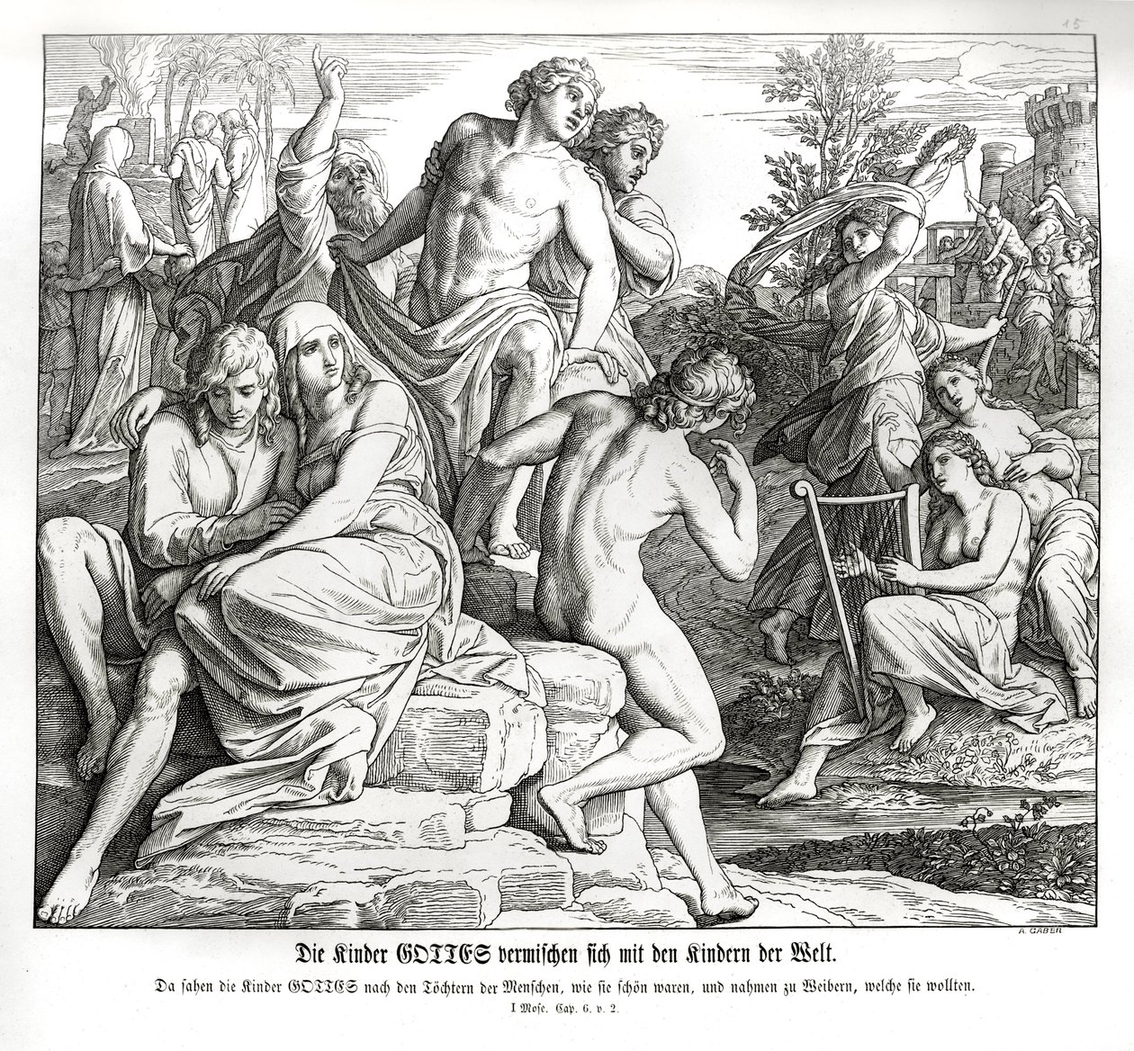 Människans multiplikation, Genesis av Julius Schnorr von Carolsfeld