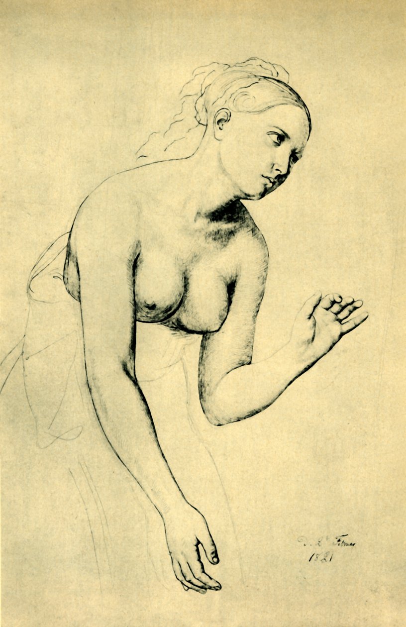 Halvnaken kvinna, 1821, 1943. av Julius Schnorr von Carolsfeld