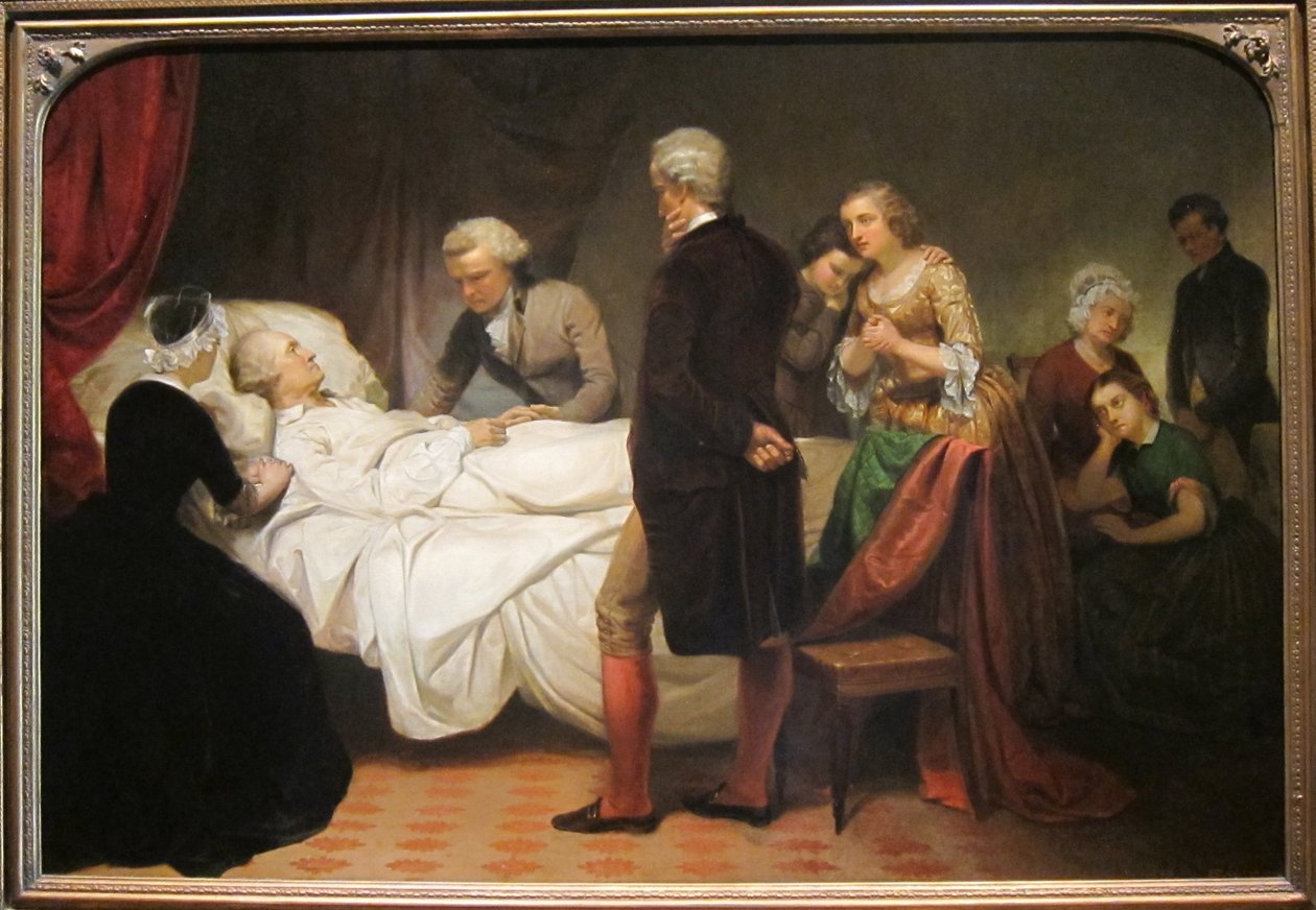 Washington på sin dödsbädd av Junius Brutus Stearns