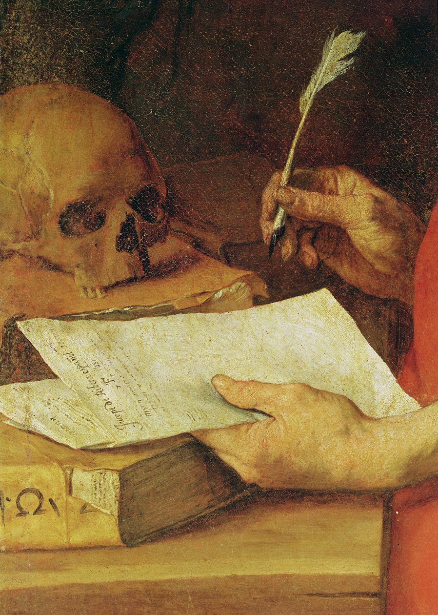 Detalj av St. Hieronymus (detalj av 169667) av Jusepe de Ribera