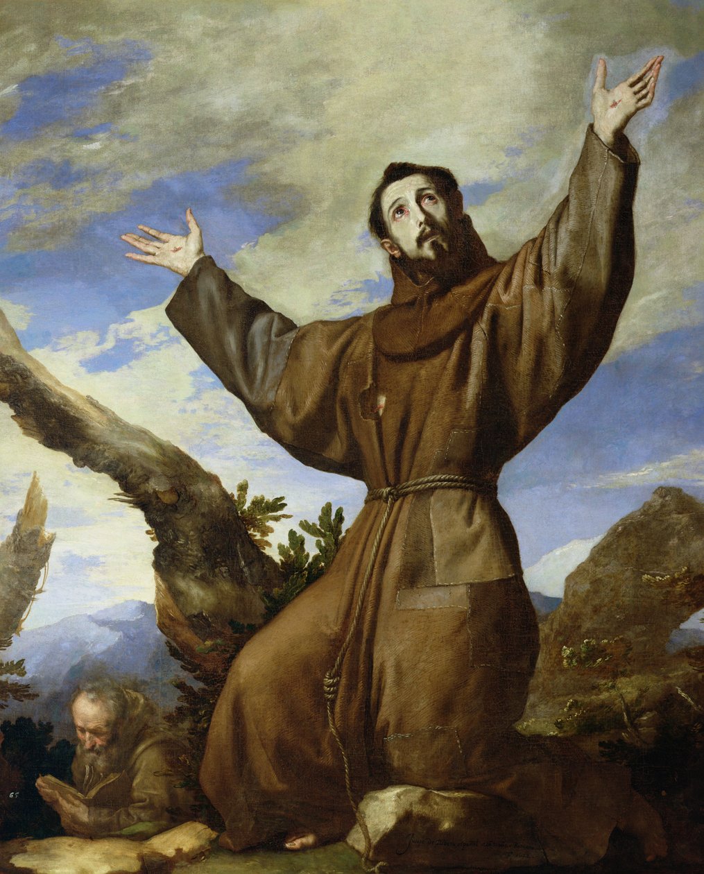 St Francis av Assisi (ca 1182-1220) 1642 av Jusepe de Ribera