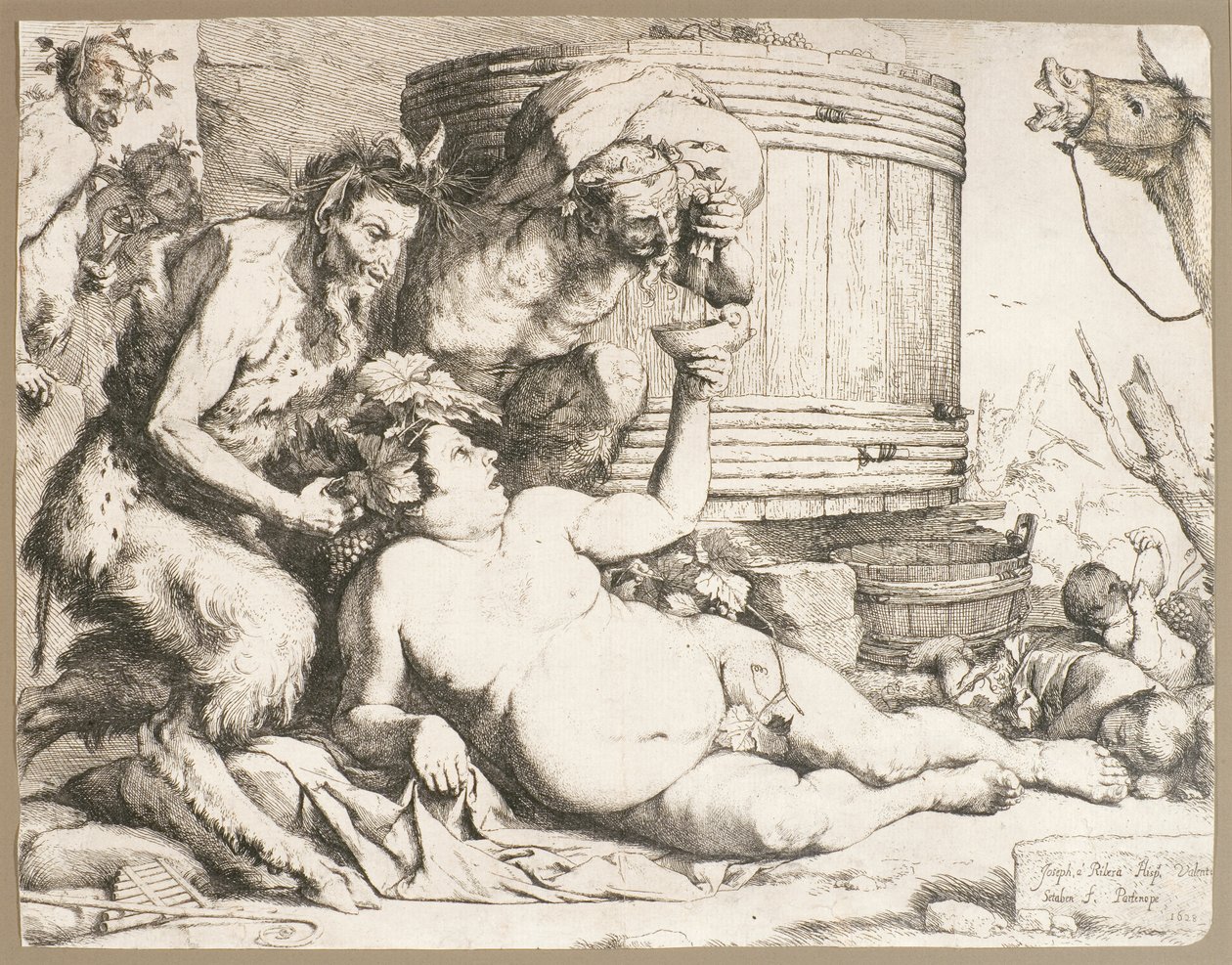Silenus vid vinkaret, 1628 av Jusepe de Ribera