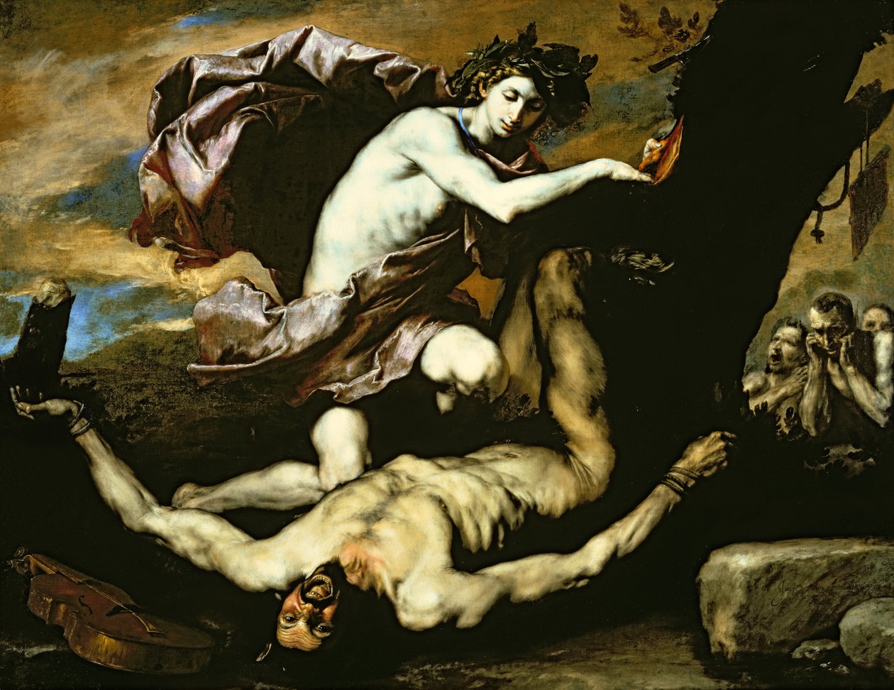 Apollo och Marsyas av Jusepe de (1591 1652) Ribera