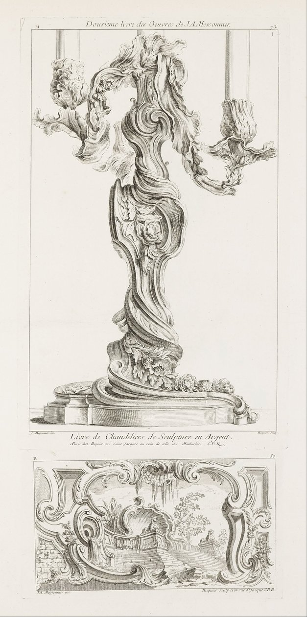 Livre de Chandeliers de Sculpture en Argent av Juste Aurèle Meissonnier