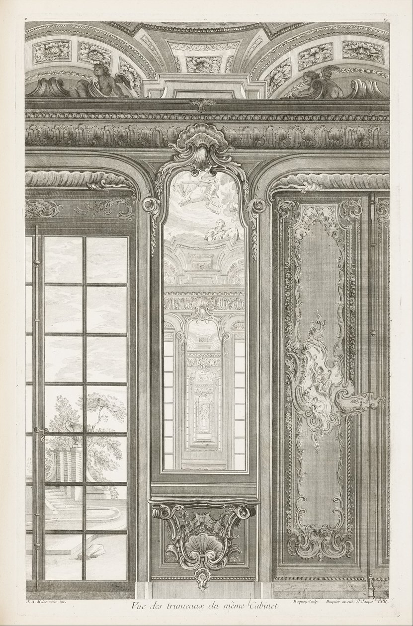 Vue des trumeaux du même Cabinet; Vue des trumeaux du même Cabinet, 3rd Plate av Juste Aurèle Meissonnier