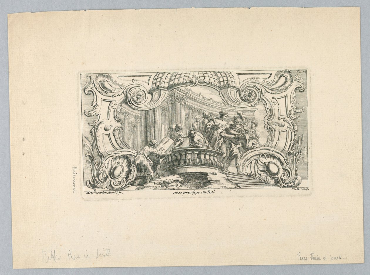 Prydnad med figurer av Juste Aurèle Meissonnier