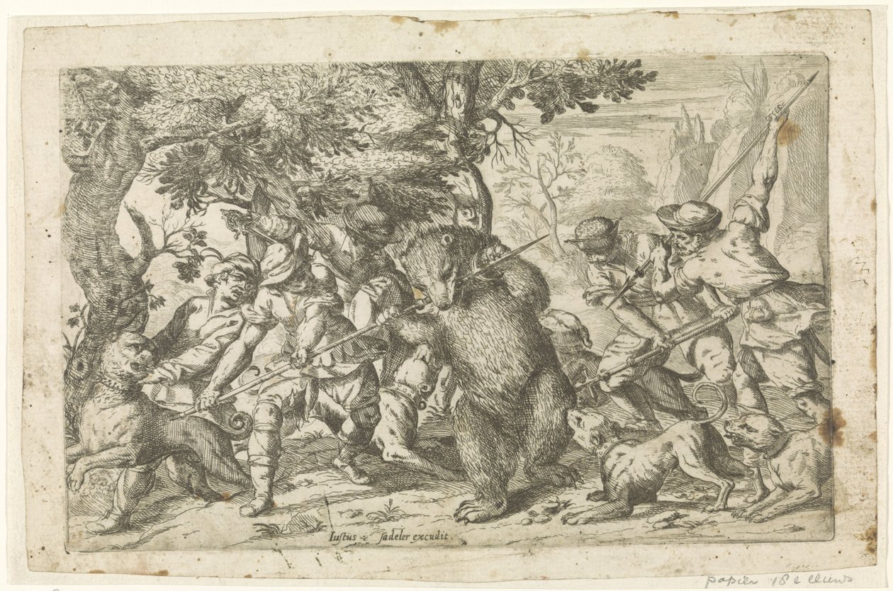 Björnjakt av Justus Sadeler (possibly)
