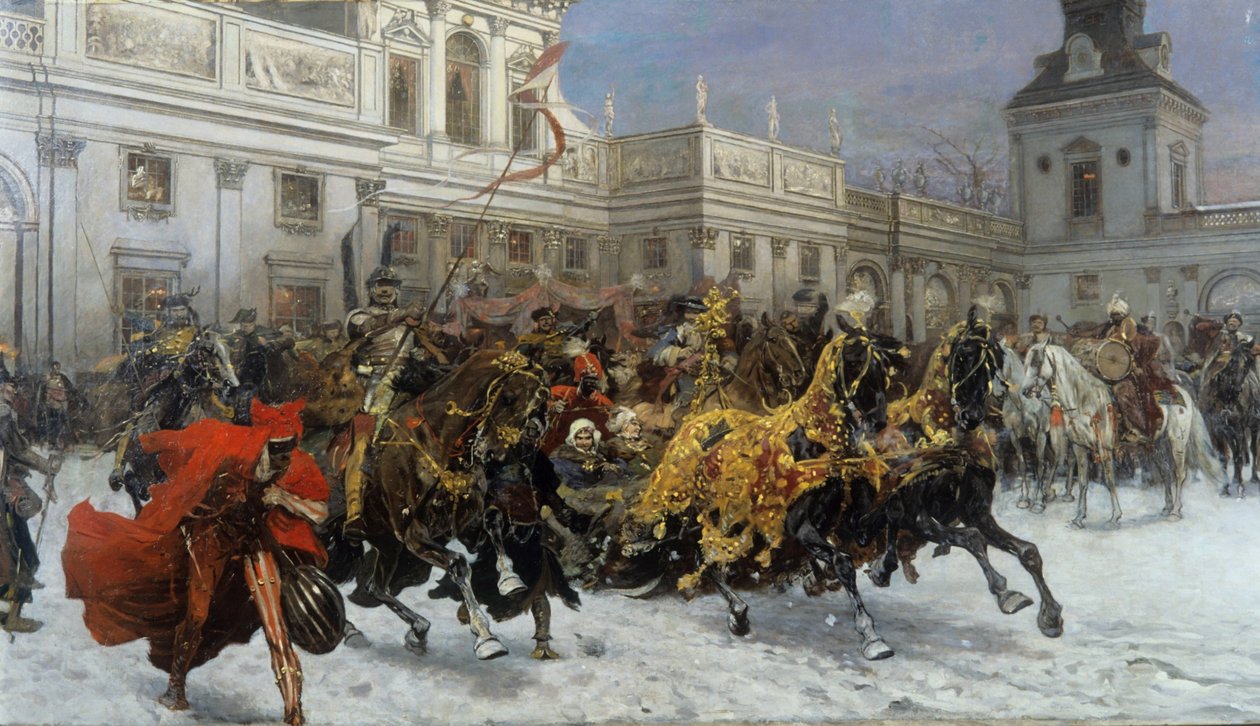 Marysieńka lämnar Wilanów av Jozef Brandt