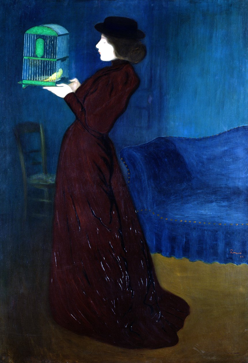 Kvinna med en fågelbur av József Rippl Rónai