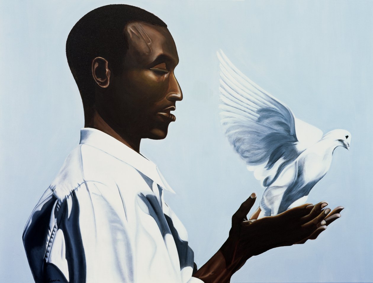 Be Free Three (oil & acrylic on canvas) av Kaaria Mucherera