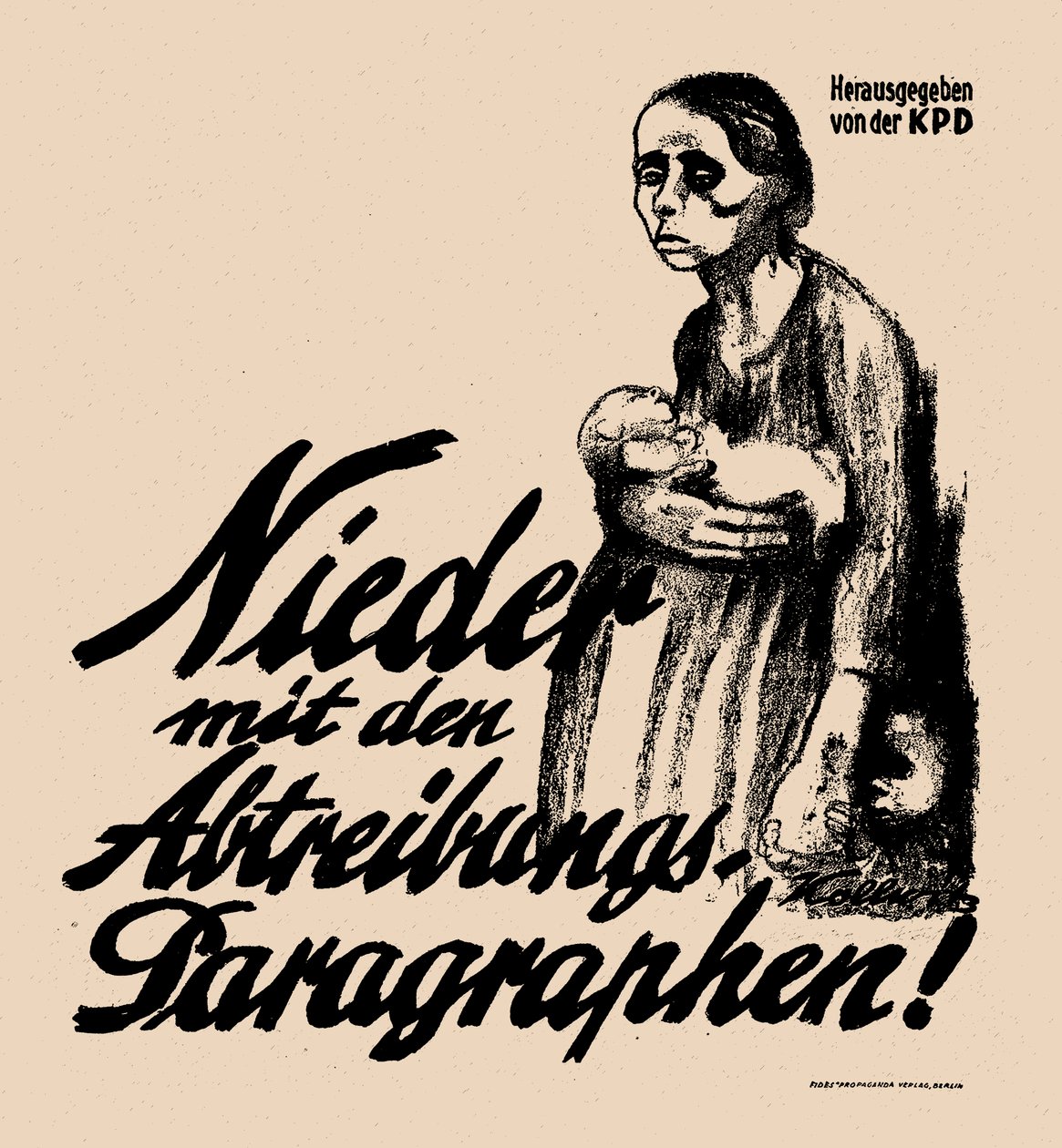 Ner med abortparagraferna!, 1923. av Käthe Kollwitz
