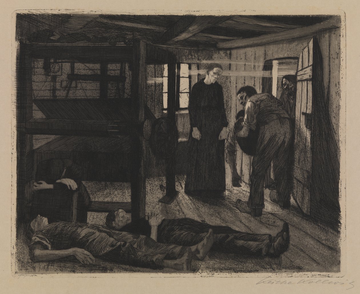 Ett vävarupplopp - slut av Käthe Kollwitz