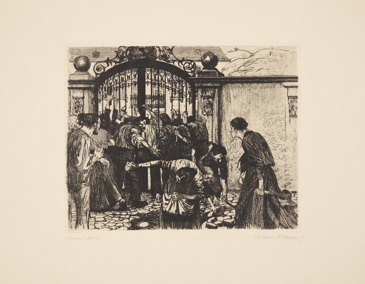 Ett vävarupplopp - storm av Käthe Kollwitz