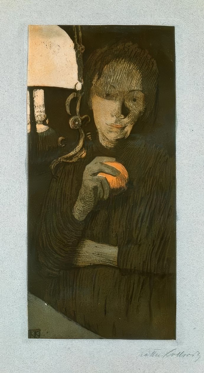Kvinna med apelsin av Käthe Kollwitz