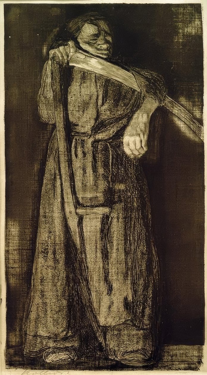 Kvinna med lie av Käthe Kollwitz