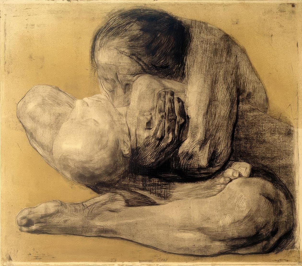 Käthe Kollwitz, kvinna med dött barn / 1903 av Käthe Kollwitz