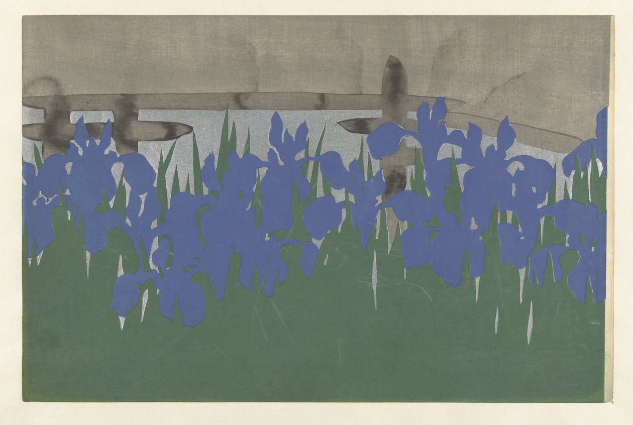 Iris, 1909 (träblockstryck) av Kamisaka Sekka
