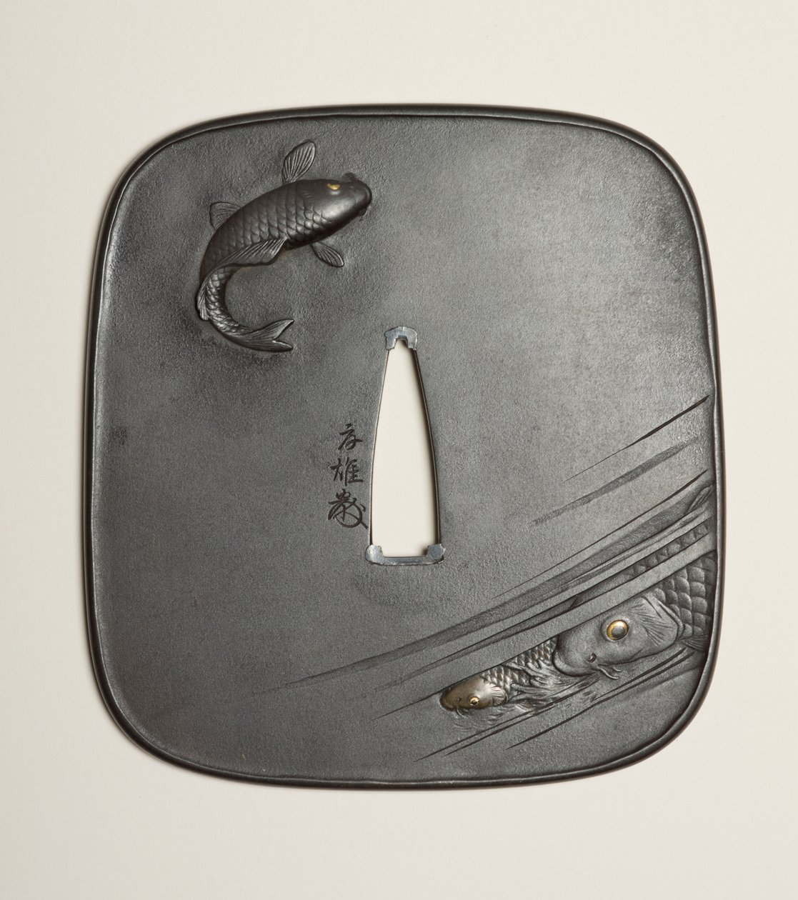 Tsuba, 1800-talet (järn) av Kano Natsuo