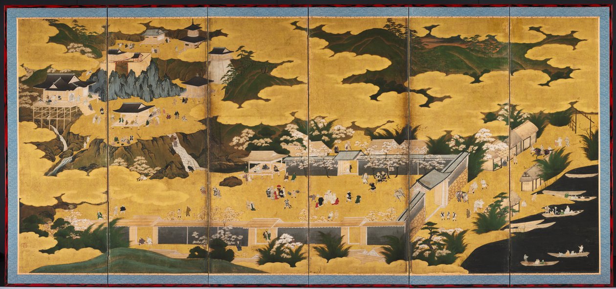 Berömda vyer av Omi, 1660-90-talen. av Kano Ein