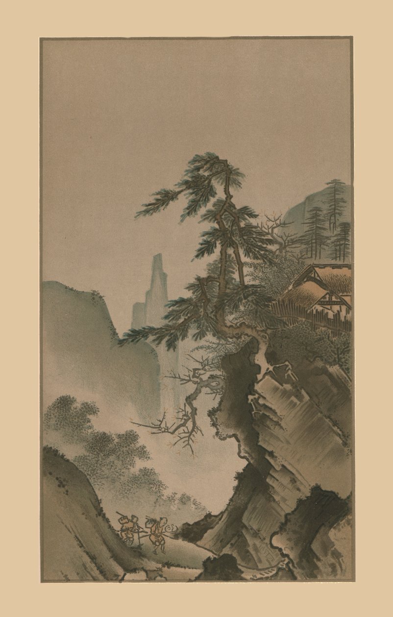 Kinesiskt landskap, 1500-talet, 1886 av Kano Masanobu