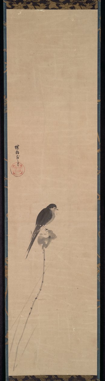 Fågel på en lotusknopp, 1600-tal. av Kanō Tan’yū