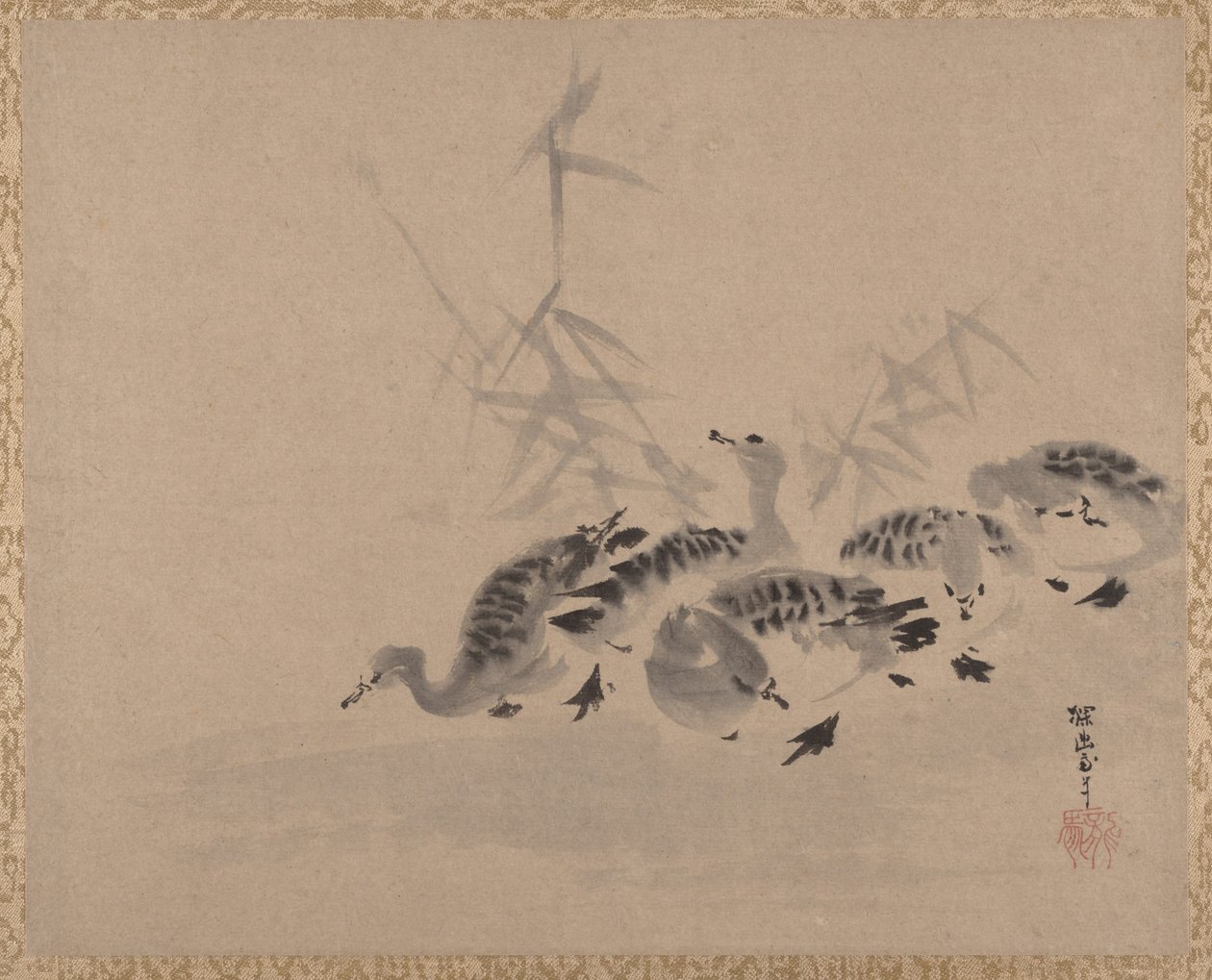 Ankor och vass, ca. 1650. av Kanō Tan’yū
