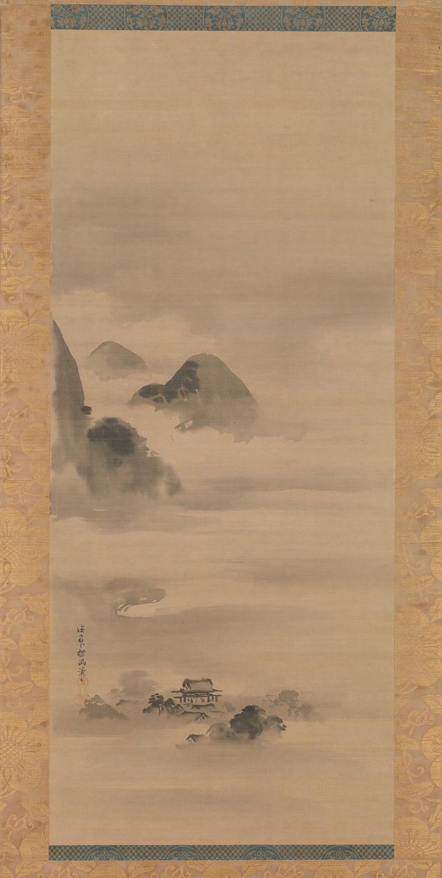 Landskap i månsken, efter 1662. av Kanō Tan’yū