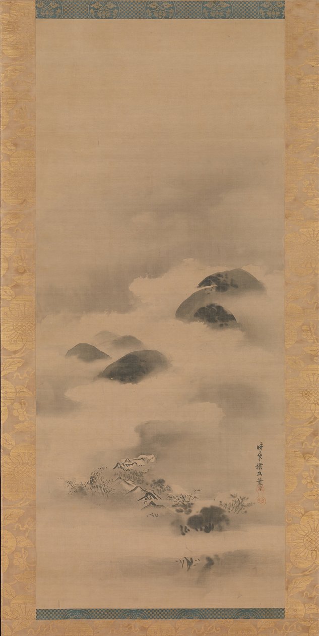 Landskap i månsken, efter 1662. av Kanō Tan’yū
