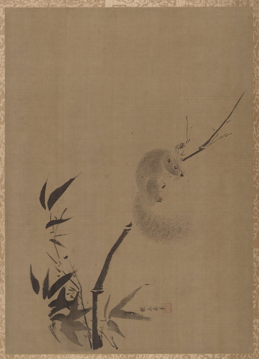 Ekorre på bambu, ca. 1650. av Kanō Tan’yū