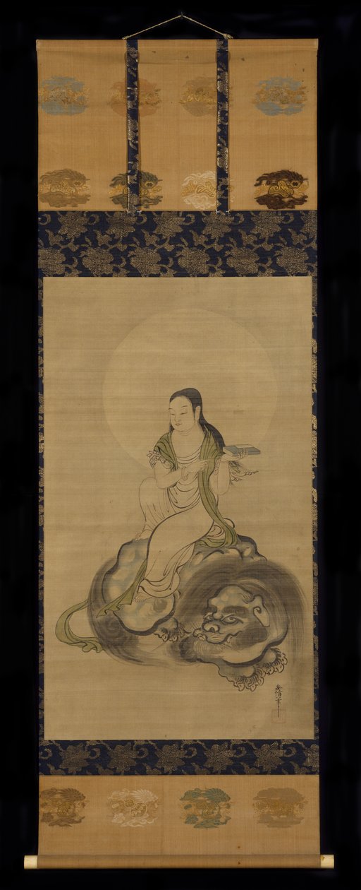 Monju Bosatsu (bläck & färg på papper) av Kano Yasunobu