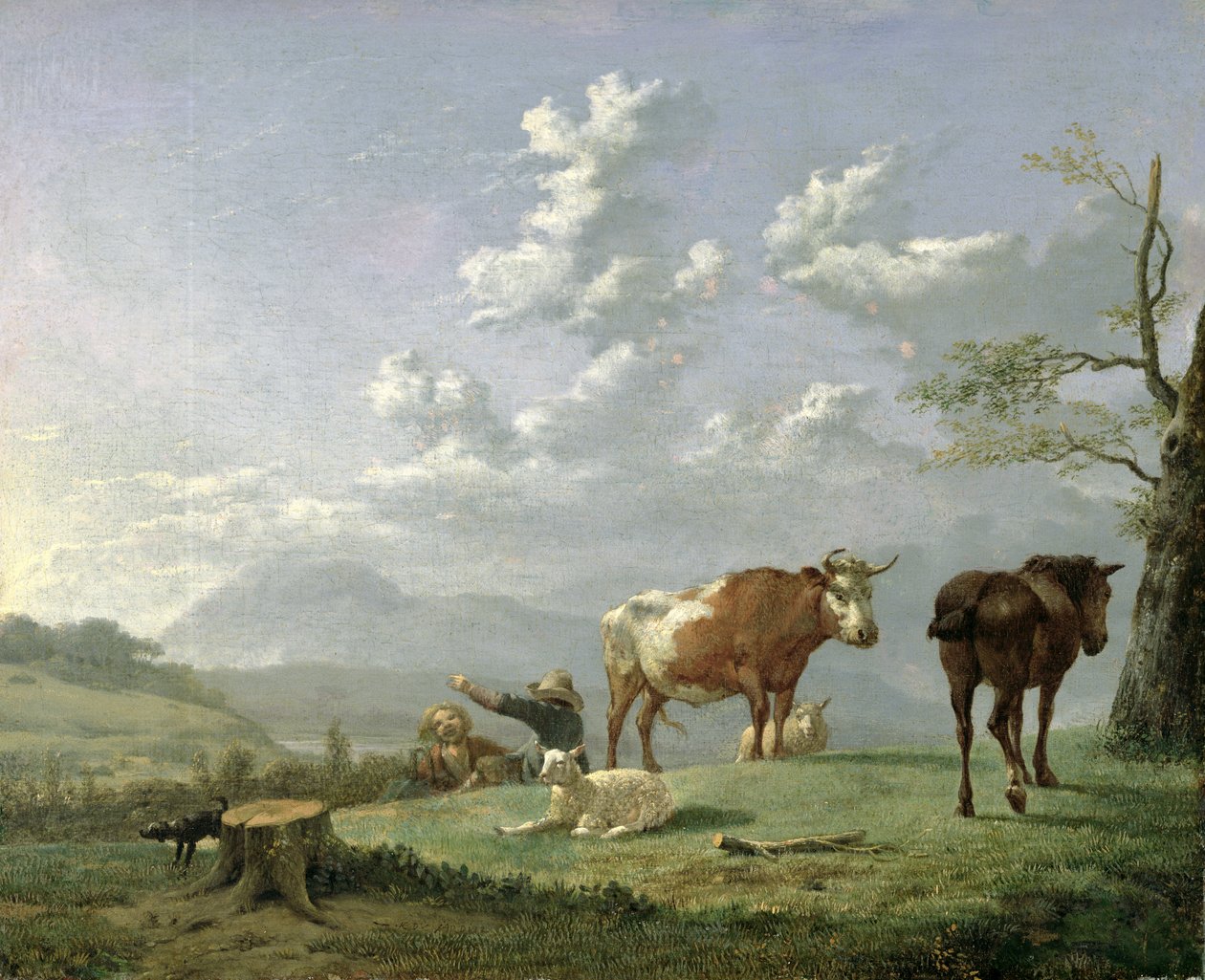 Pastoralt landskap, ca 1650-talet av Karel Dujardin