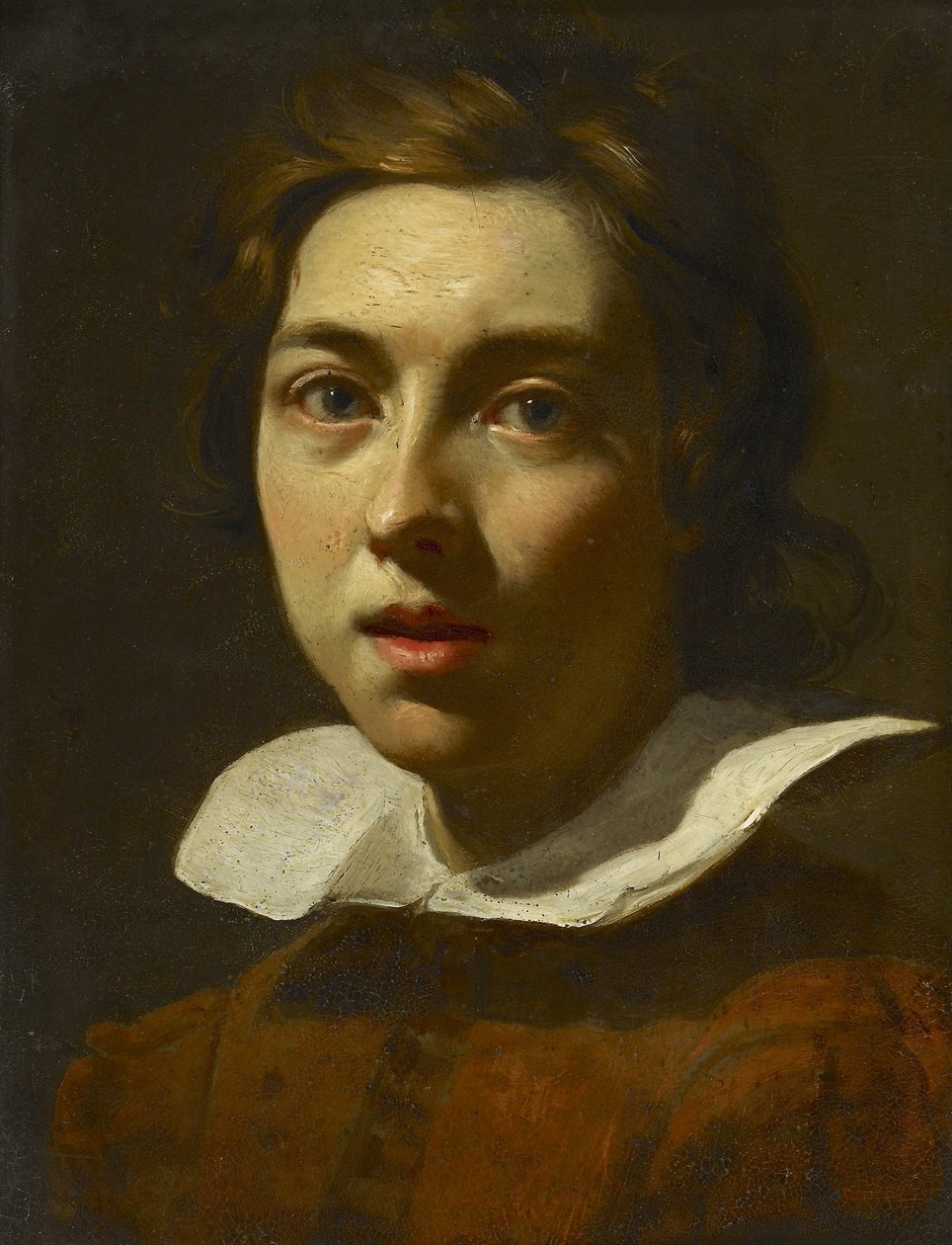 Porträtt av en ung man (olja på koppar) av Karel Dujardin