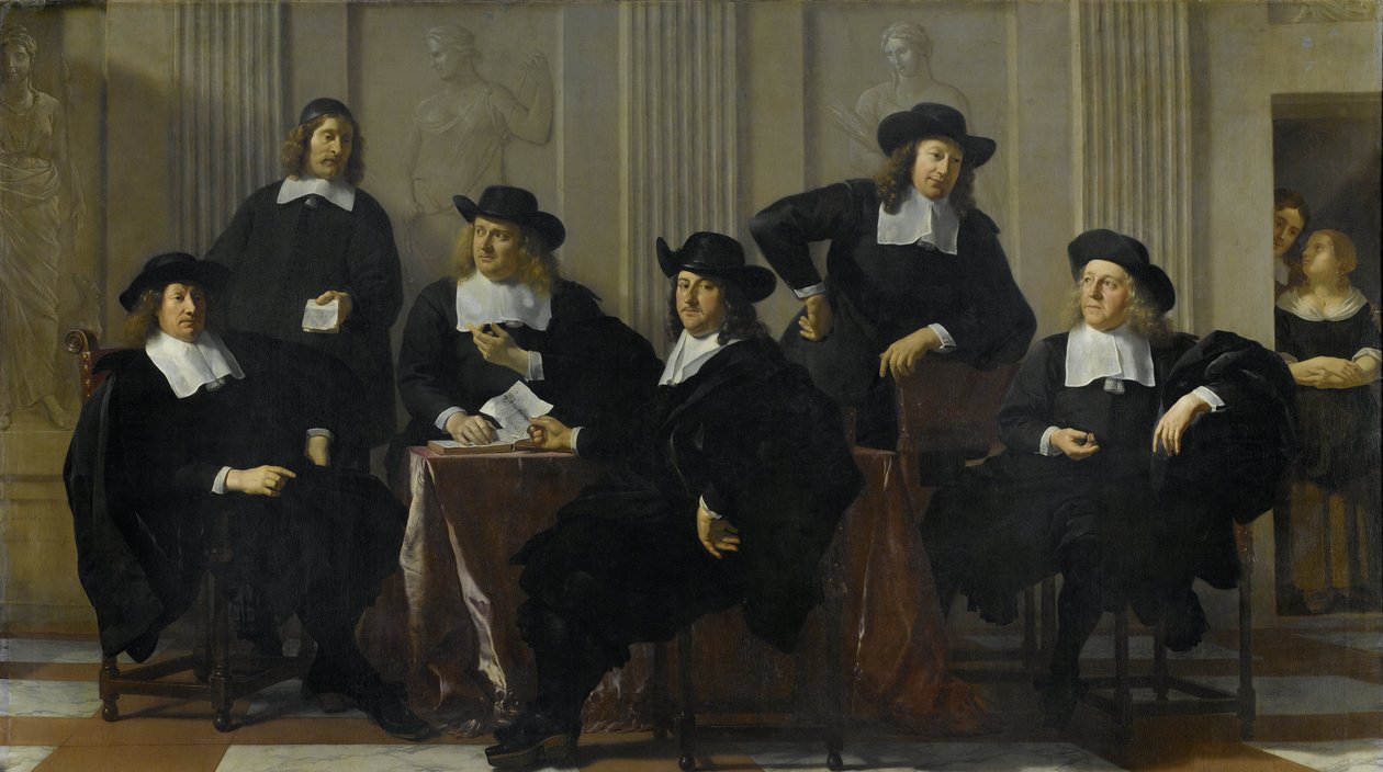 The Regents of the Spinhuis and Nieuwe Werkhuis, Amsterdam, 1669 av Karel Dujardin