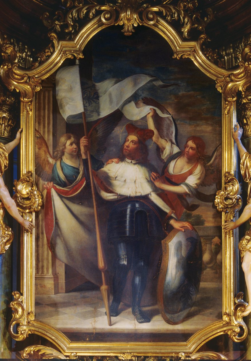 St. Wenceslas mellan två änglar av Karel Škréta