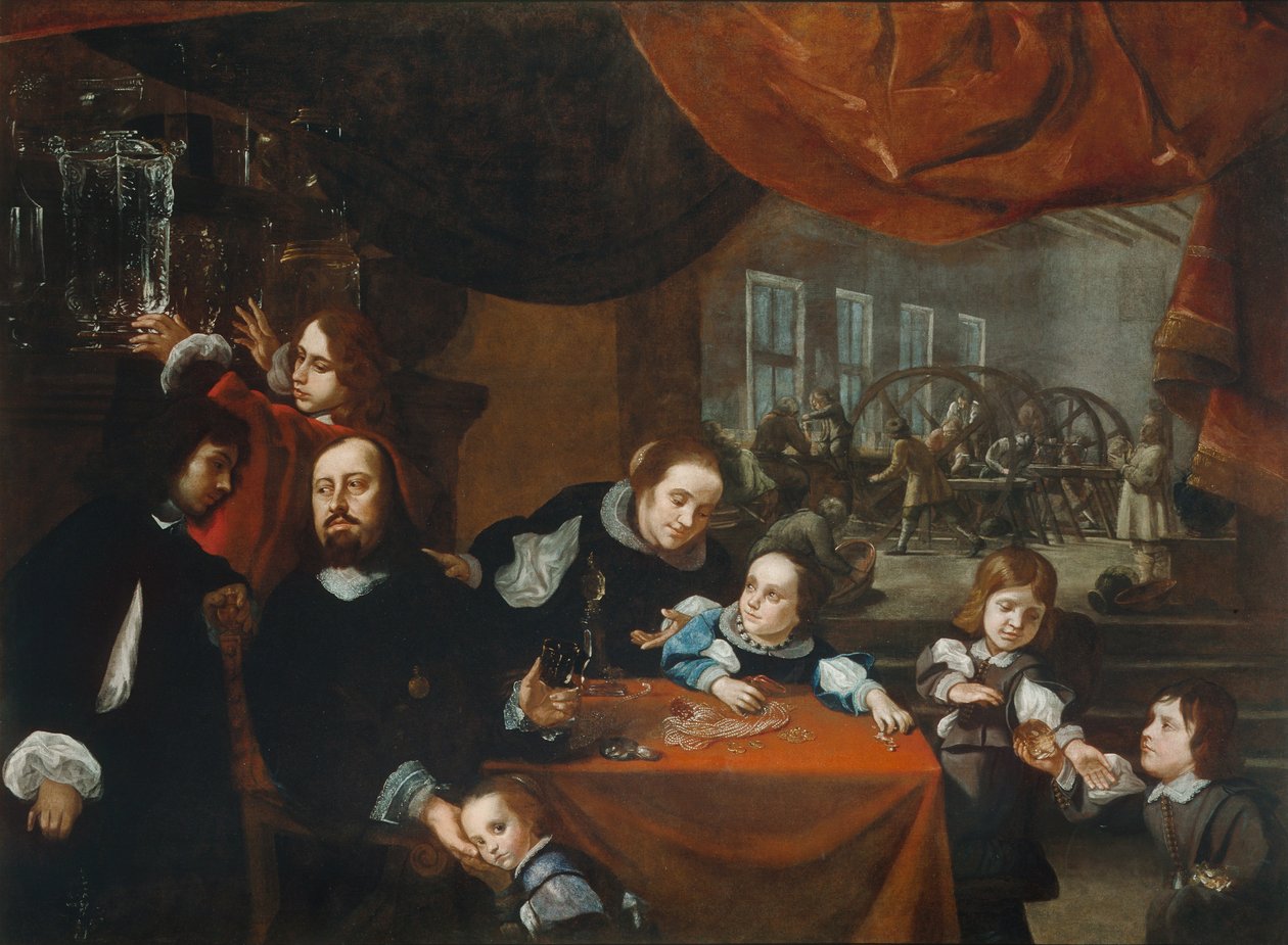 The Family of Precious Stone Cutter Dionysius Miseroni av Karel Škréta