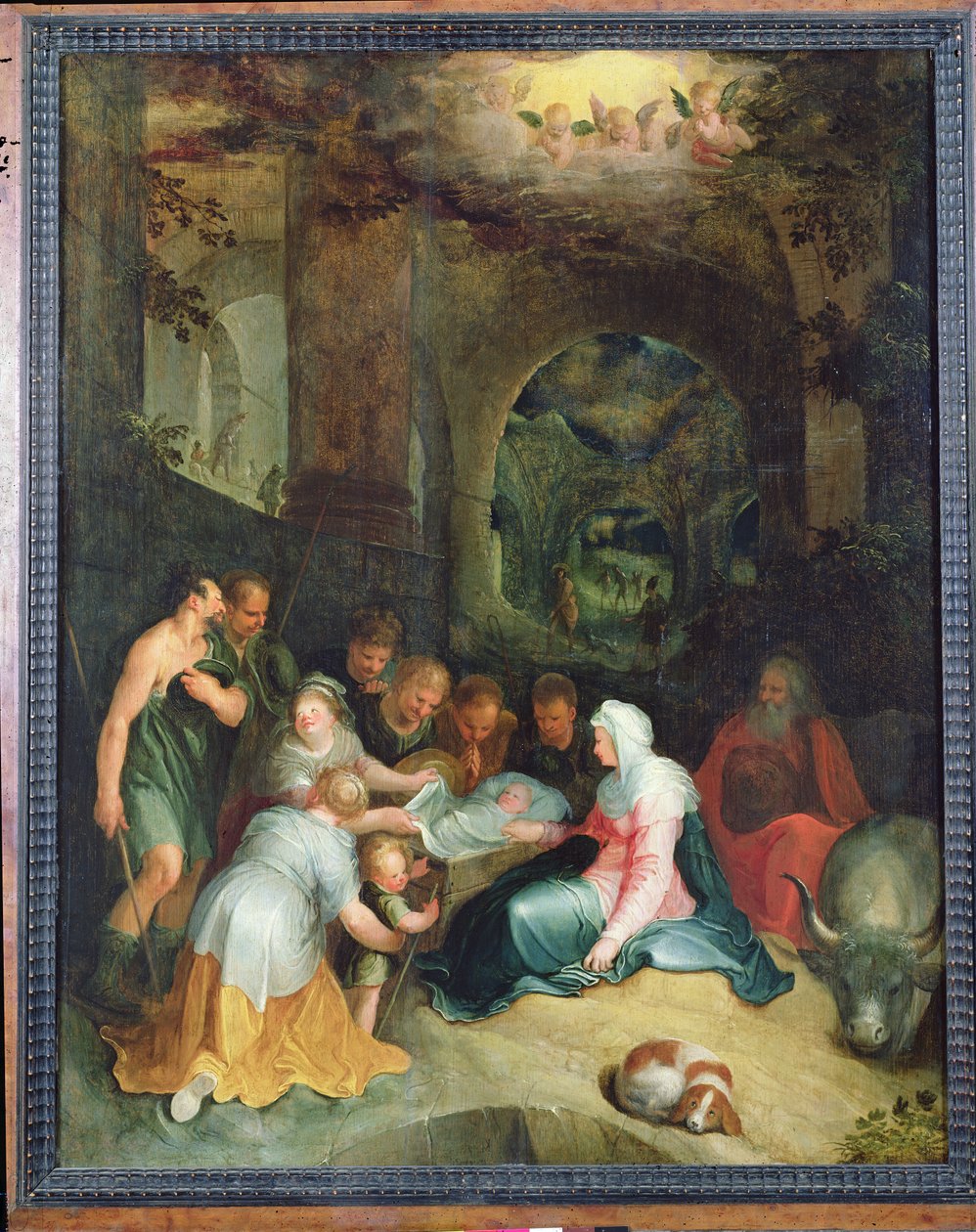 Herdarnas tillbedjan (olja) av Karel van Mander III