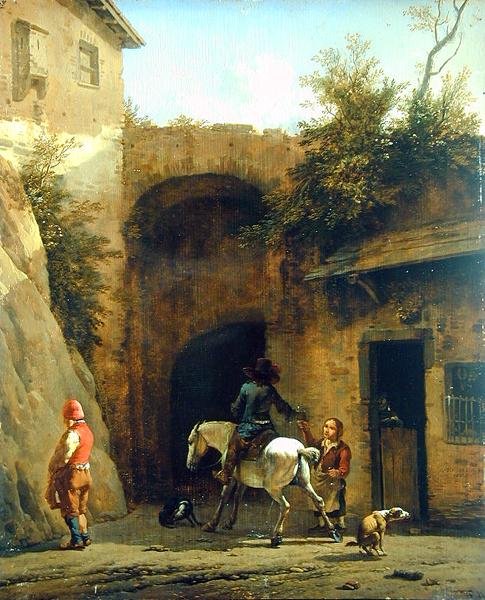 Framför värdshuset, 1658 av Karel Dujardin