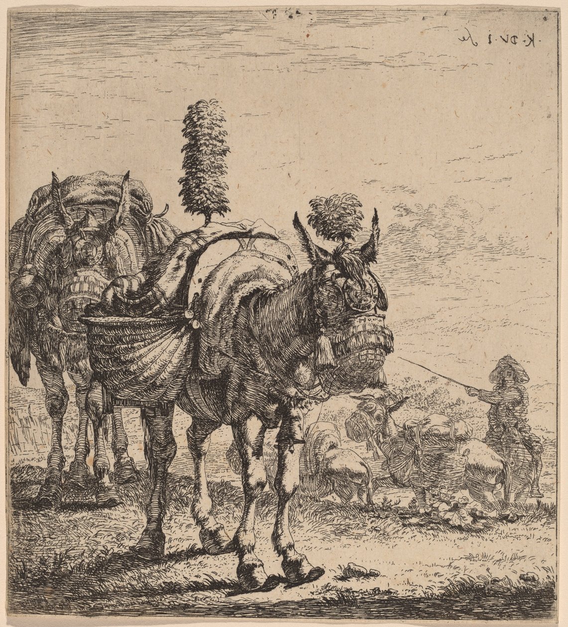 Två mulor av Karel Dujardin